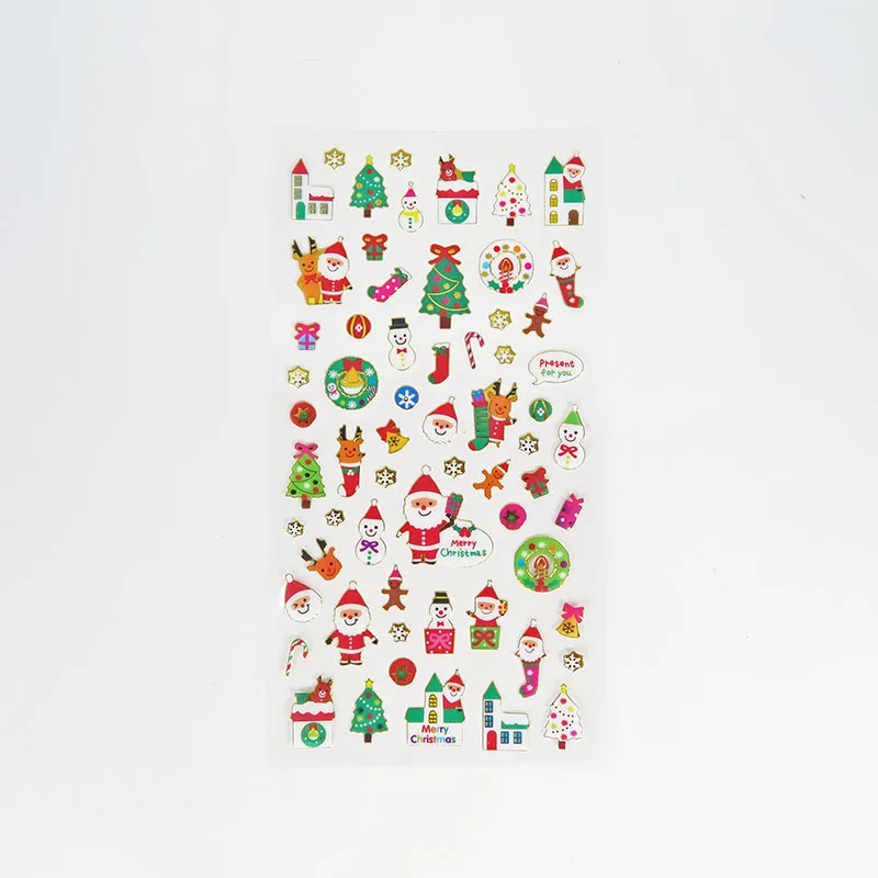 1pc 19X10cm Christmas Children DIY Stickers 2021 New Year Decorations for Home Ornaments Xmas Noel Gifts Navidad decor | Дом и сад