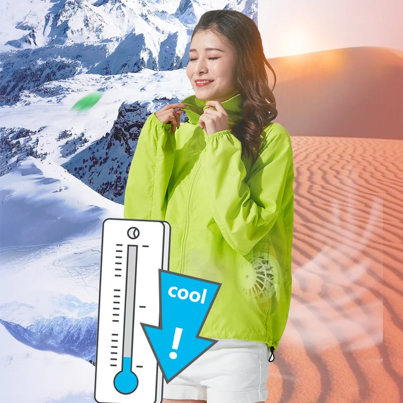 

Unisex Cooling Fan Lightweight Jacket Air Conditioning clothes Work # Sun Protection fishing Clothing waterproof jacket Outdoor
