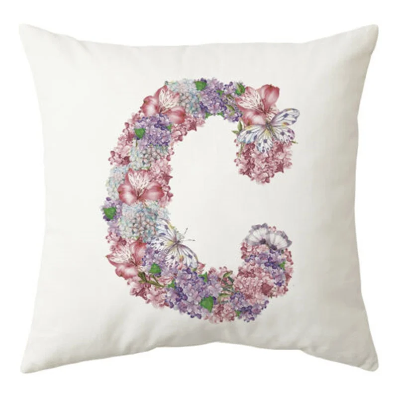 Фиолетовый цветок бабочка письмо Подушка Чехол домашний декор для дивана