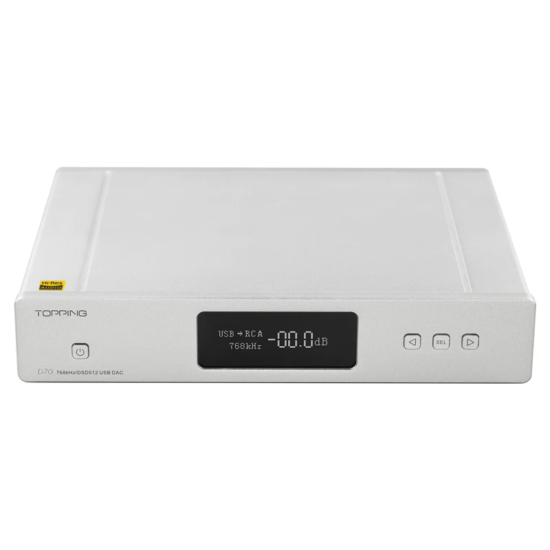 Silver Топ D70 Dual AK4497 DAC родные DSD512 PCM 32bit768kHz XMOS XU208 декодер высокого разрешения с пультом дистанционного управления - Цвет: Silver