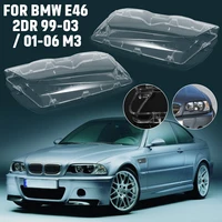 car new 2 pcs auto car headlight lenses replacement left right headlamp protective shell cover lens for bmw e46 4 dr
