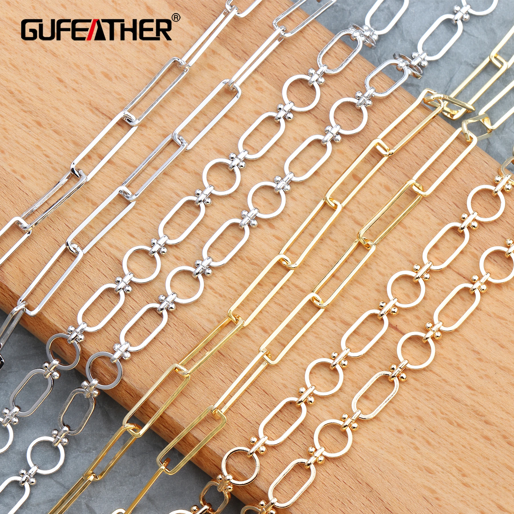 GUFEATHER C53, 18K Золотая цепочка, ювелирные аксессуары, diy цепь, ювелирные изделия, ручная работа, шарм, изготовление ювелирных изделий, diy серьги, 50 см/лот