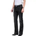 Джинсы-клеш мужские большого размера, свободные брюки-клеш с завышенной талией, дизайнерские классические штаны из денима, черные