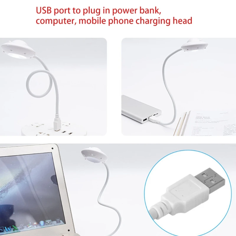 

USB LED Reading Light Lamp Creative UFO Eye-Care Flexible Light On/Off Switch for Notebook Laptop Desktop PC