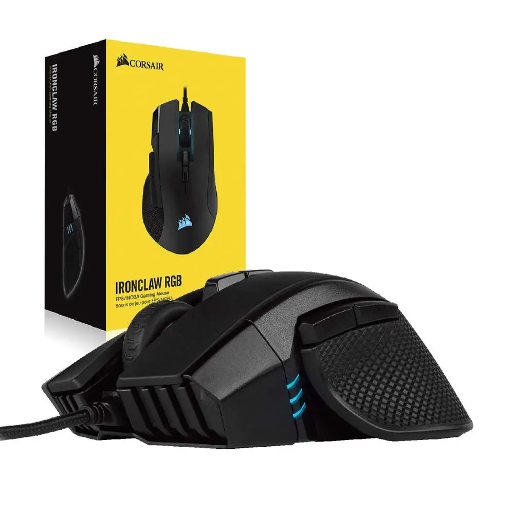 Игровая мышь CORSAIR IRONCLAW RGB FPS/MOBA с подсветкой светодиодный оптический дисплей 18000 DPI