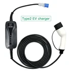 Зарядное устройство для электромобилей 32A Fixed type 2 IEC 62196-2 Level2, зарядное устройство для электромобилей CEE Blue Plug, кабель 16 футов, быстрое зарядное устройство для электромобилей