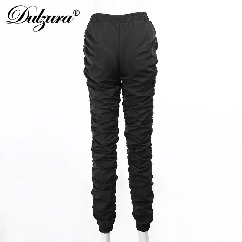 

Dulzura Solid Stacked Pants High Waist Jogger Streetwear 2020 Autumn Winter Clothes Harem Pants Casual Sporty Workout Trousers