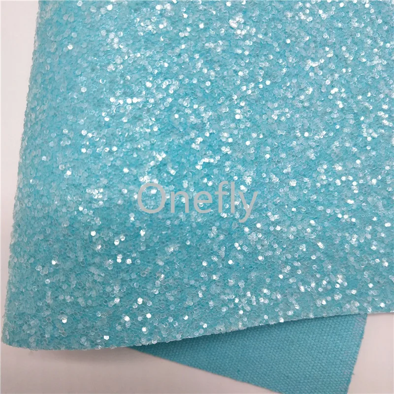 Onefly Небесно Голубой массивный блеск кожа искусственная Блестки ткань простыни