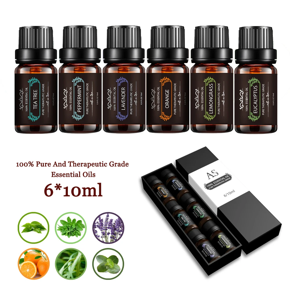 10 мл * 6 массажный диффузор эфирного масла лаванды апельсина ароматическое масло