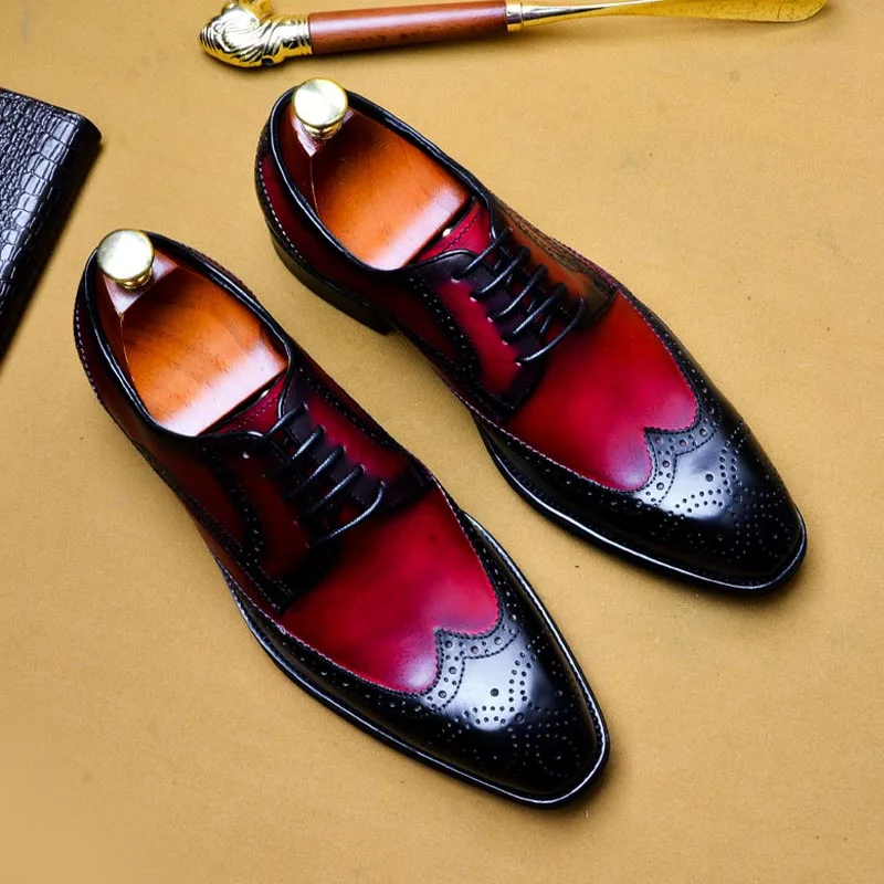 Туфли мужские классические из натуральной кожи официальная обувь броги оксфорды