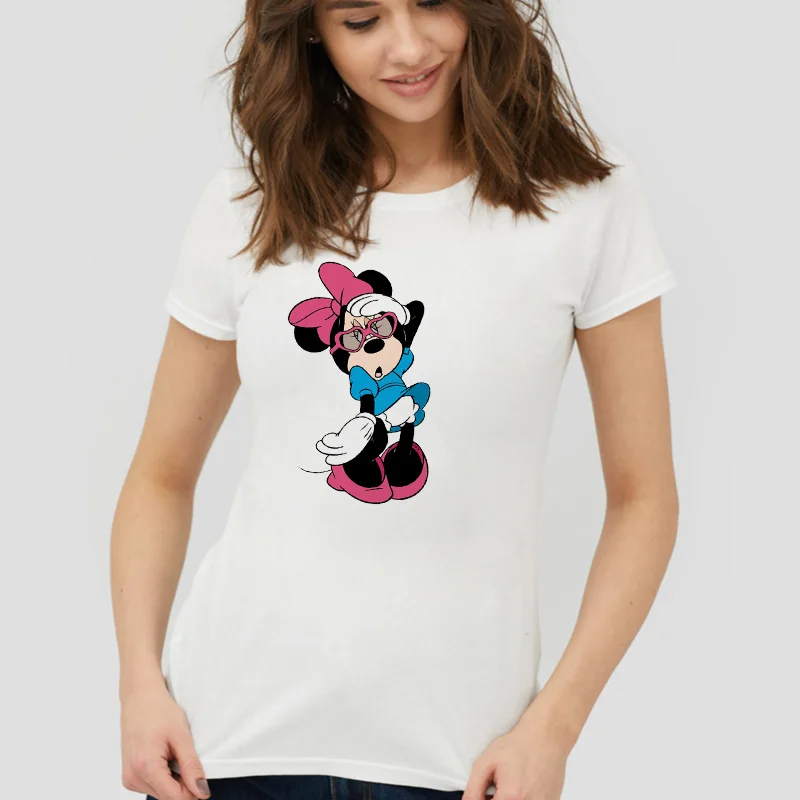 

Disney Anime Summer T Shirt Women Fashion Minnie Mouse Harajuku Female White T-Shirts 2022 Casual Tshirt Tops 90s Aesthetic Tees