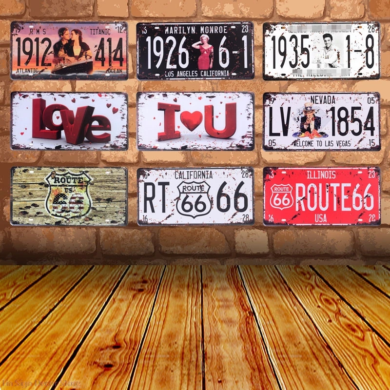 

Welcome Metal Tin Sign love London Route 66 Art Poster Shabby Plaque Iron Poster Pub Wall Stickers
