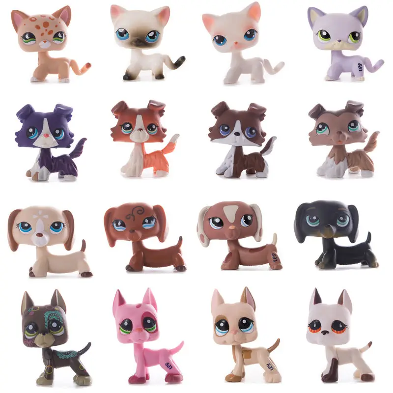 Редкие LPS маленькие питомцы милая оригинальная коллекция кошек овчарки стоячие