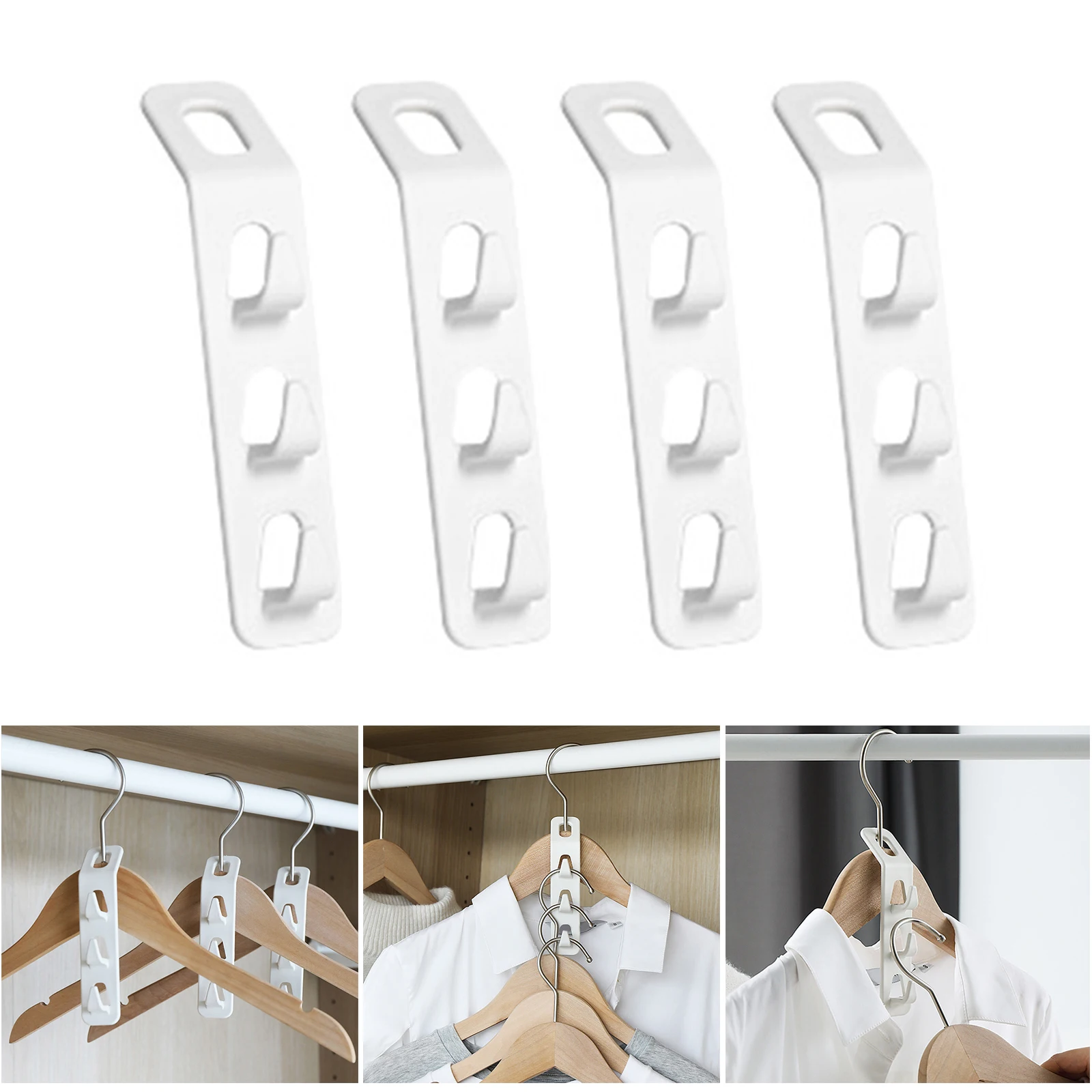 

New 4Pcs Mini Clothes Hanger Connector Cascading Hook Wardrobe Closet Organizer Clothes Hanger Connector Cascading Hook Wardrobe