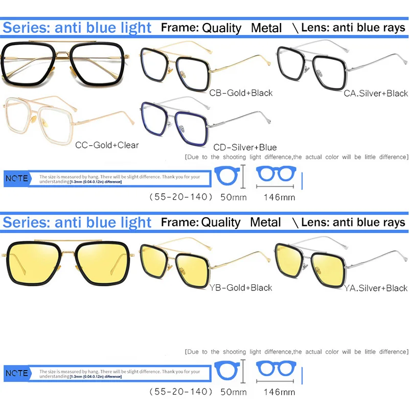 IVSTA Tony Stark Computer Glasses Frame for Men - Anti Blue Light Blocking Rays, Gaming Steampunk Goggles, Iron Man 3 Punk Prescription image 6