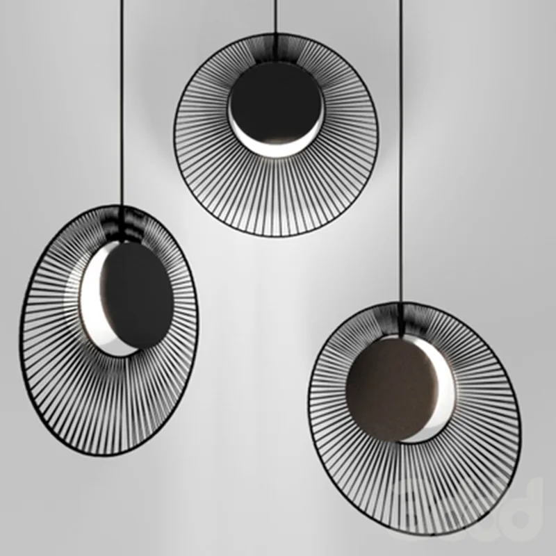 Современный минималистский черная краска Железный светодиодный освещения