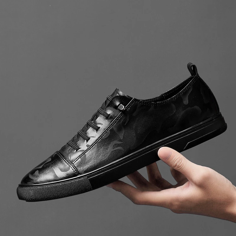 Мужская повседневная обувь Сезон весна осень Белые кроссовки из натуральной