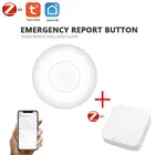 Беспроводная кнопка вызова с дистанционным управлением Tuya Zigbee, кнопка SOSэкстренной помощи, пейджер для кровати, стула, напольного коврика, оповещение о падении, для пациентов и пожилых людей