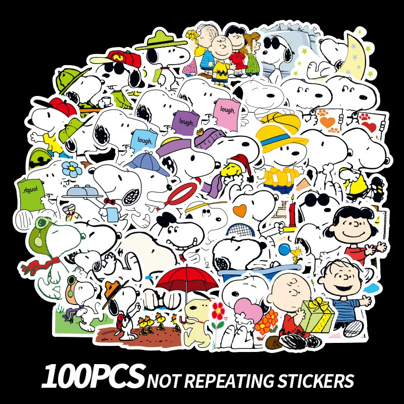100 шт. Мультяшные наклейки Snoopy для ноутбука скейтборда стикеры багажа офиса