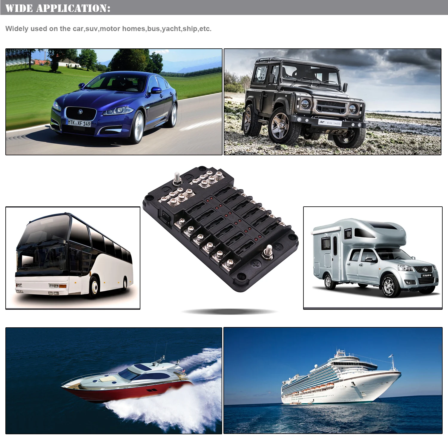 Блок предохранителей DC 12 В 32 в 6 способов блок 5A 10A 15A 20A лезвие предохранителя для