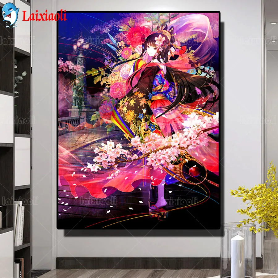 

Diamond Painting Rhinestone Japanese woman 5D DIY Diamond Embroidery,cartoon anime girl Cross Stitch,diamond Mosaic Sale decor