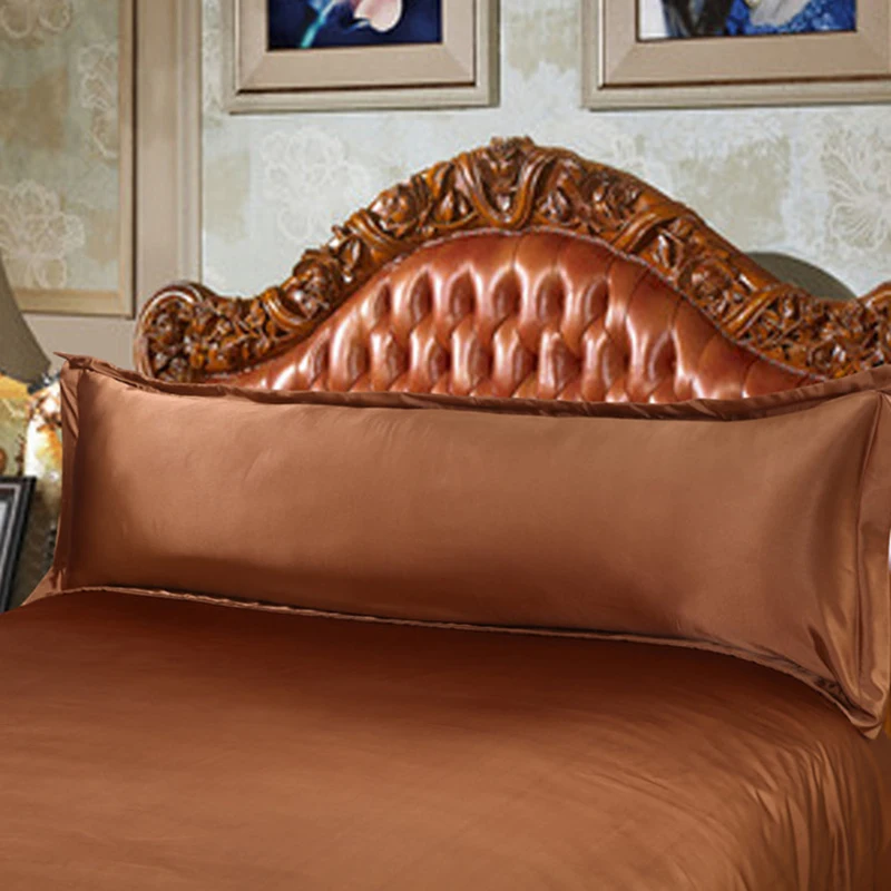 

1.2m/1.5m Silk Satin Pillow Case Couple Pillow Covers for Bed Pillow Standard/Queen/King Envelope Pillowcase 150/180*48cm