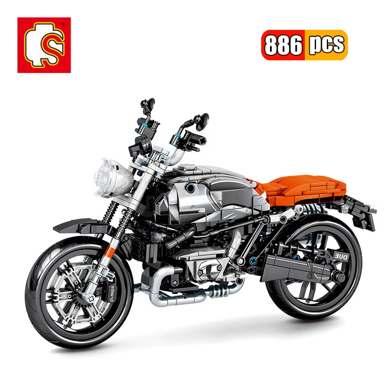 

SEMBO 886Pcs Mechanical Motorcycle Building Blocks City Racing Motorbike DIY Model Vehicles Bricks Toys For Kids