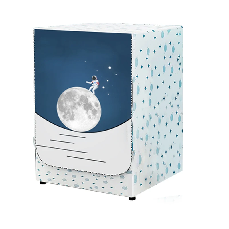 

SRYSJS Washing Machine Cover Cartoon Coated Silver Layer Washing Case Sunscreen Laundry Polyester Roller Cape Household Goods