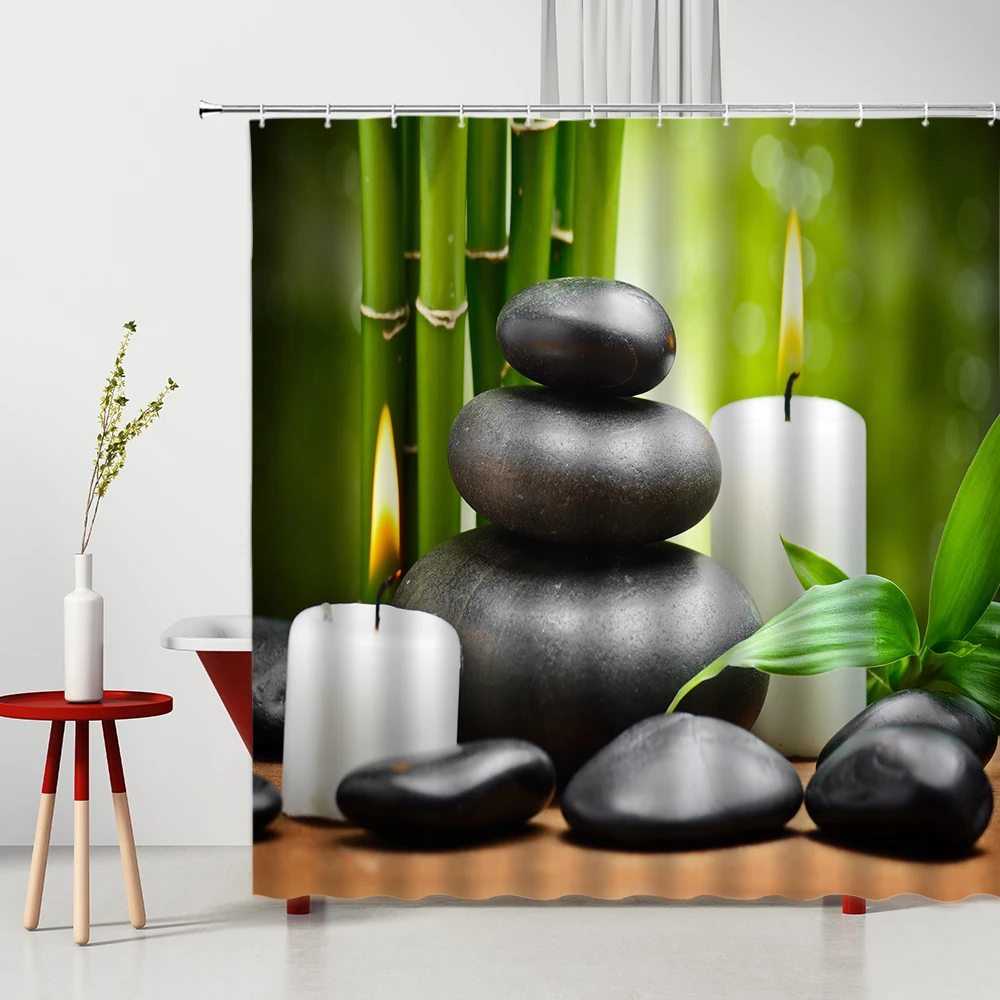 Из мультфильма Холодное сердце каменная Ванна Шторы 3D Зеленый бамбук и цветок