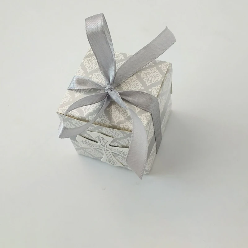 10 шт. конфетные коробочки для драже серая Подарочная коробка детского душа