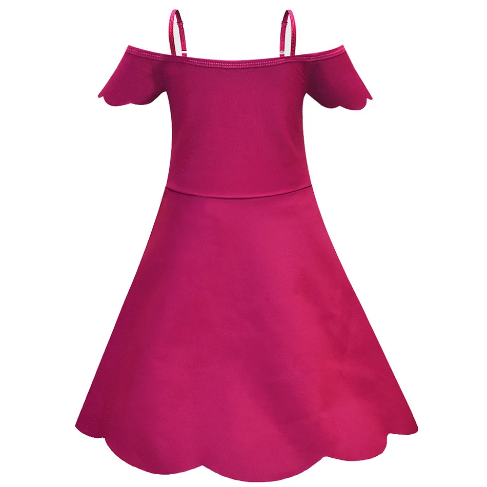 Детское платье на бретельках с принтом розово-красное | Детская одежда и обувь