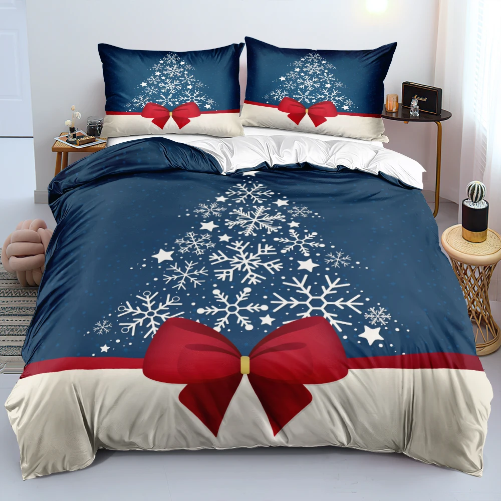 

3D Duvet Cover and Pillowcase(s) Christmas Quilt Covers Set Bedding Sets 3-Piece King Bed Linens Beddings