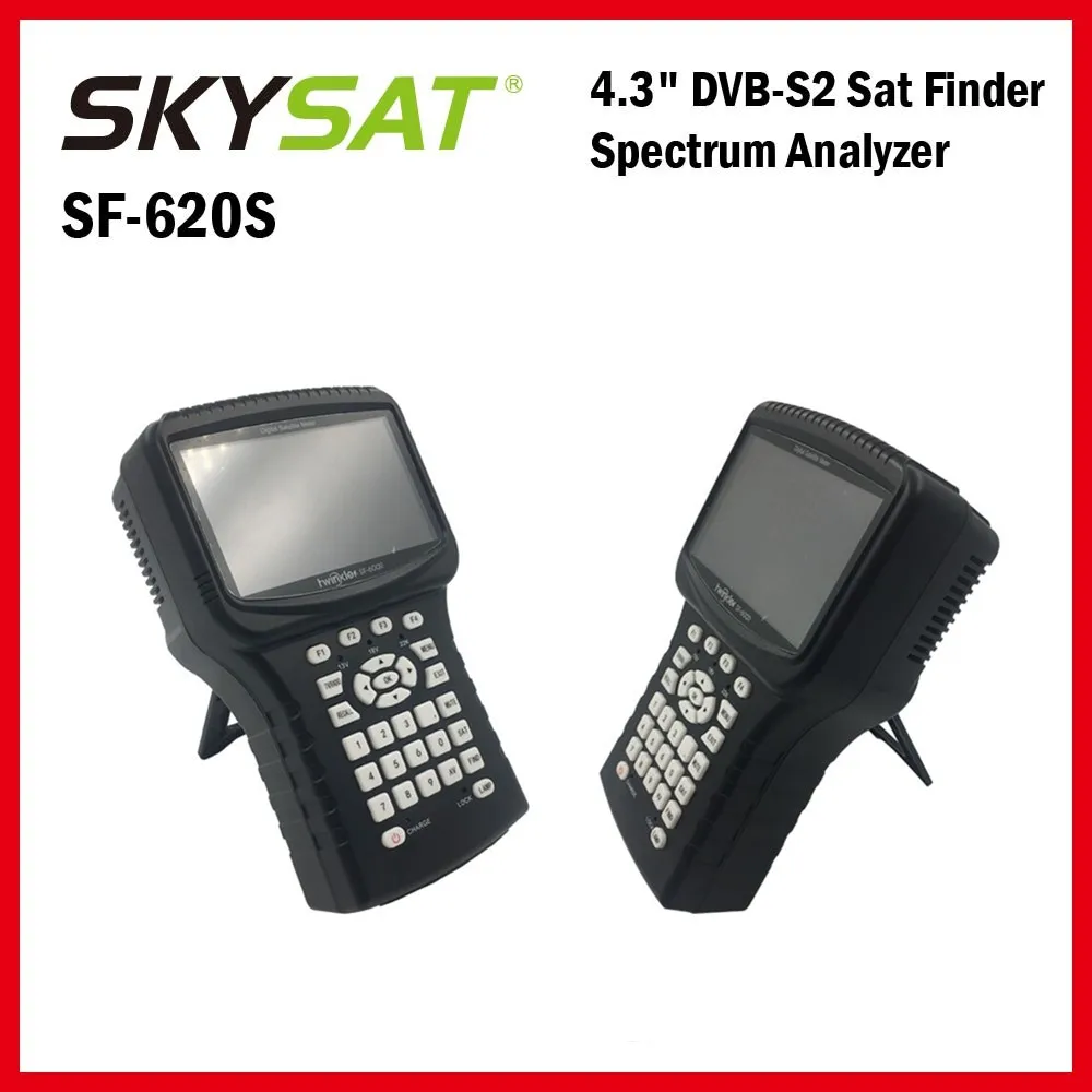 Портативный DVB-S2 спутниковый Finder метр с 4,3 дюймов ЖК-дисплей Поддержка анализатор спектра CS PowerVu Biss CCTV камера мерцающий SF 620S
