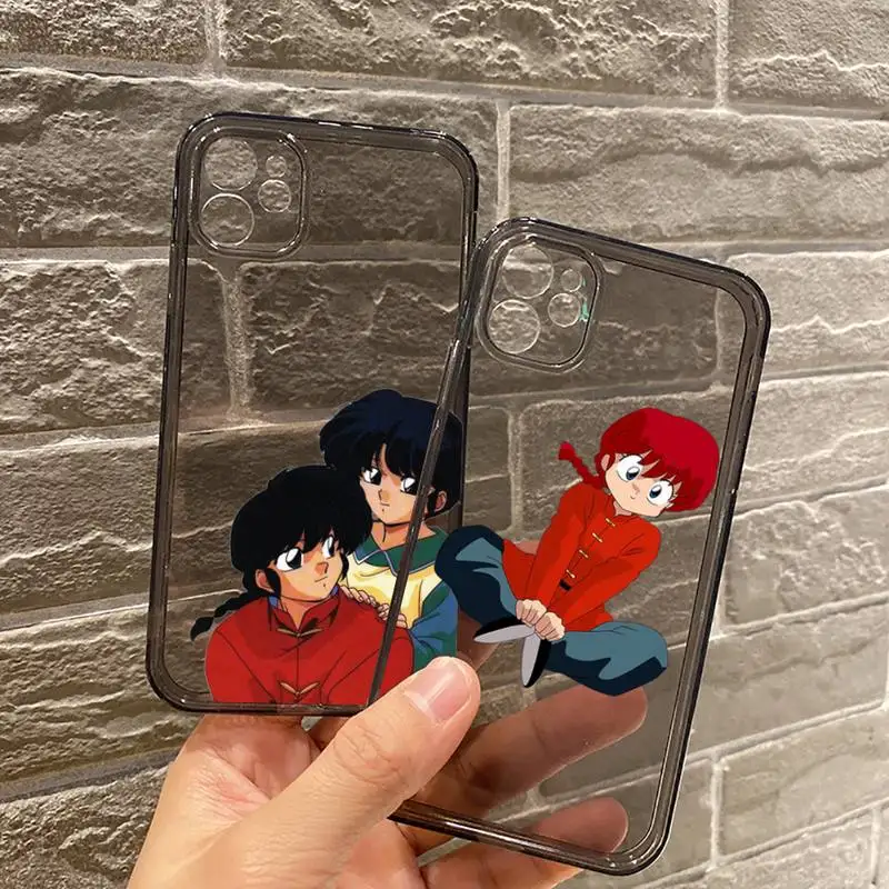 

Ranma 1 2 japanese anime Phone Case For iPhone 12 11 8 7 se 2020 mini pro X XS XR MAX Plus Black Transparent Cover