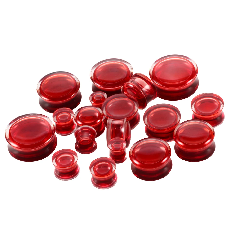 2 шт. акриловые ЖИДКИЕ &quotкровяные&quot затычки для ушей туннели двойные