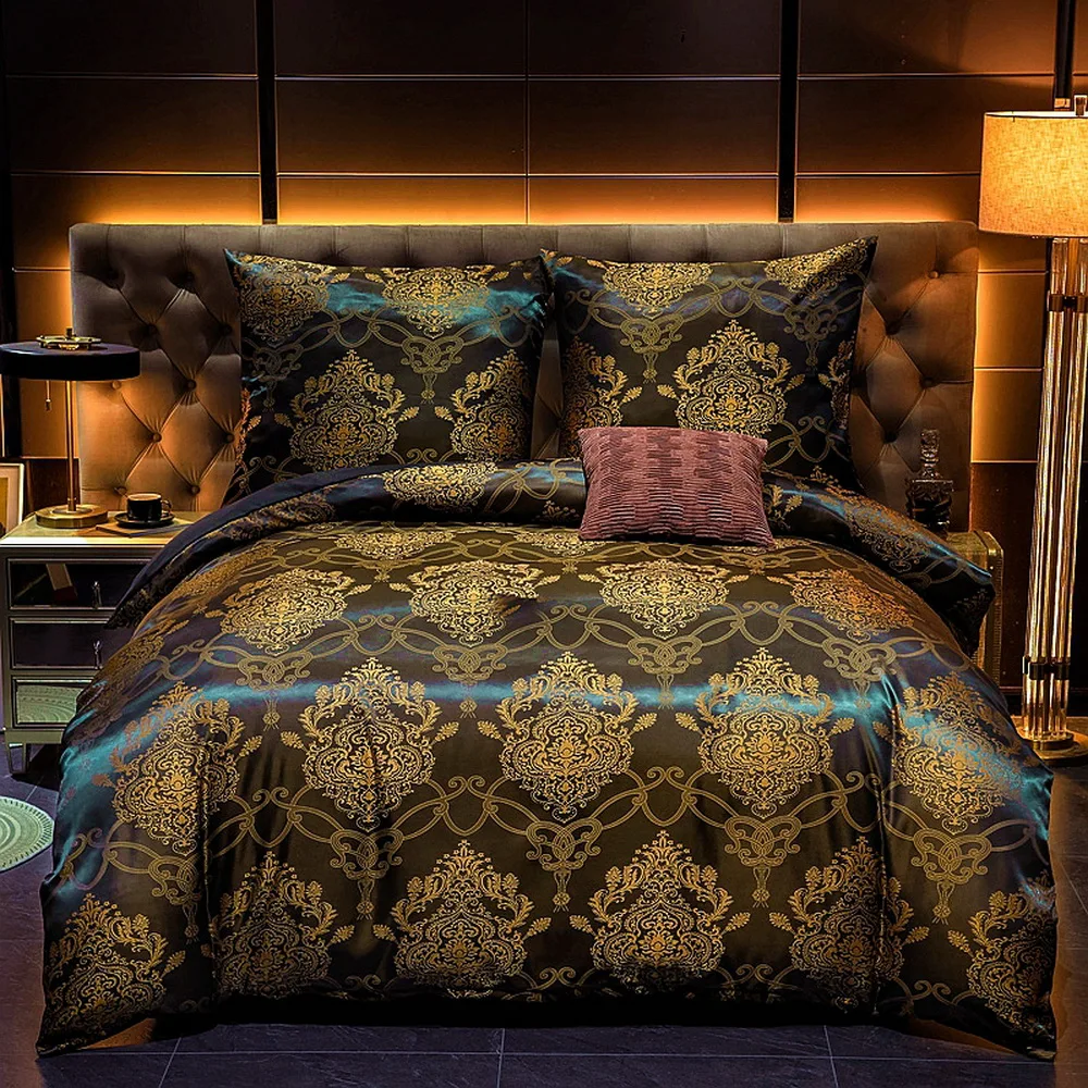 Home Textile Bedding Set Adults Jacquard Pillowcase & Duvet Cover Set
