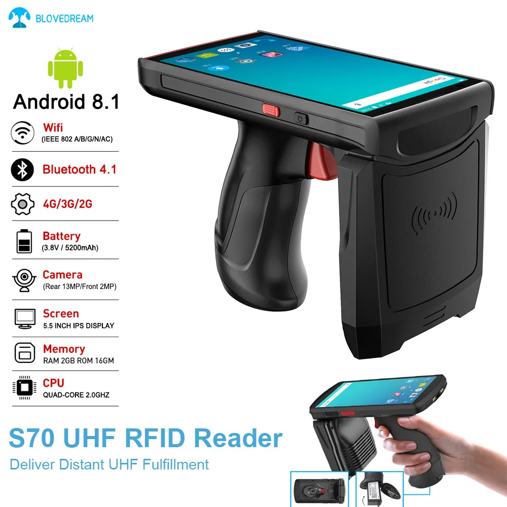Bluetooth сканер штрих кода Blovedream S70 1D 2D QR 4G Wi Fi 13 м|Сканеры| |