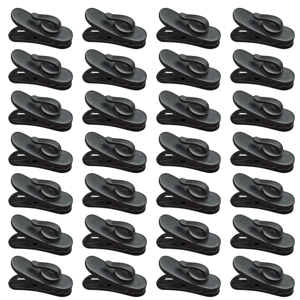 

100pcs Collar Headphone Cable Holders Rotating Walkie-talkie Cord Clips (Black)