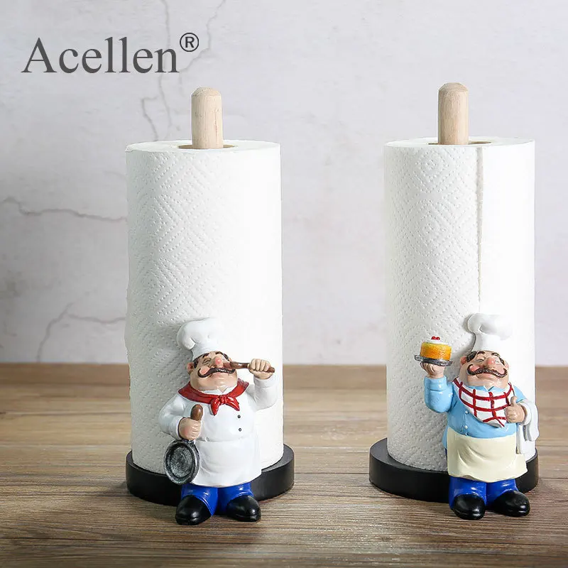 Двухслойный держатель для бумажного полотенце 29 5 см из смолы шеф повара фигурки