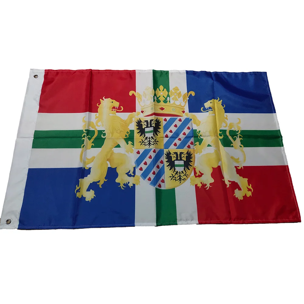 Флаги герба гронинской провинции с гербом Нидерландов 60*90 см/90*150 см/128*192 см/192*288 см