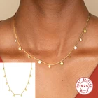 Aide реальные 925 Стерлинговое Серебро геометрической формы круглый чокер, ожерелье для Женская мода Звезда значки женских украшений милые аксессуары подарок