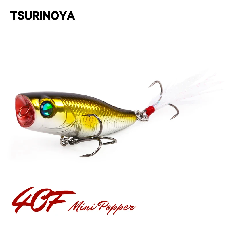 

TSURINOYA мини жесткая Поппер рыболовная приманка DW55 40 мм 3g Поверхностная вода звук искушение искусственная перо крючок жесткая приманка