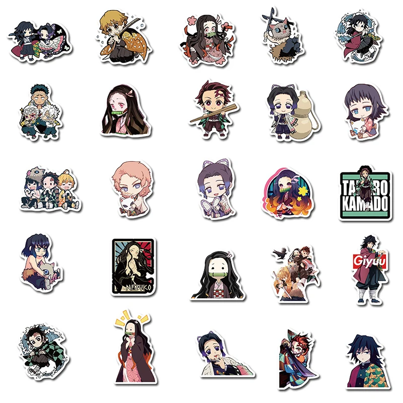 50 шт. новый стикер Kimetsu No Yaiba s наклейка для автомобиля гитары ноутбука скейтборда