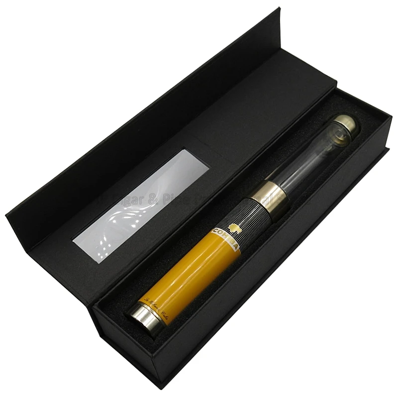 COHIBA Flexible Antihunting Cigar Tube Plastic Metal Box Travel Humidor Single Holder Jar Adjustable W/Gift | Дом и сад