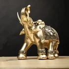 Средний золотой полимерный слон украшения удача ЮФУ ремесла Домашнее украшение статуя Скульптура Фэн-шуй статуэтка для подарка