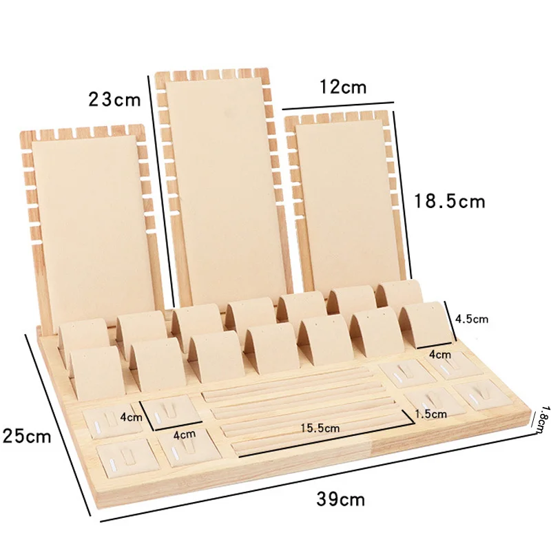 Wood Green Earring Necklaces Display Stand Pendant Hanger for Women Counter Jewelry Stand Shooting Live Jewellery Display Props