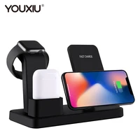 youxiu qi multi function wireless fast charger stand 3 in 1 quick charging holder for iphone 11 pro max xs xr x watch airpods