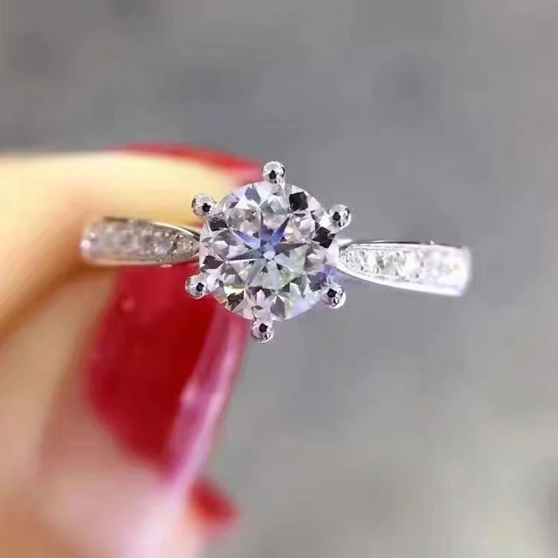 

YANHUI New Arrived Original 925 Sterling Silver Sparkling Ring Simple Style Round Zircon CZ Finger Ring Women Fashion Jewelry