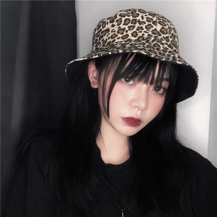 Make special price can be very ~ Korean ins hipster joker double-sided leopard fisherman cap men and women | Аксессуары для одежды