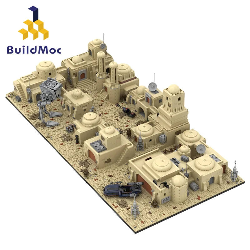 

Buildmoc Mos Star Space War Tatooine Eisley Cantina 3045 Compatible Desert Warfare Building Blocks Bricks Toys Children Gifts